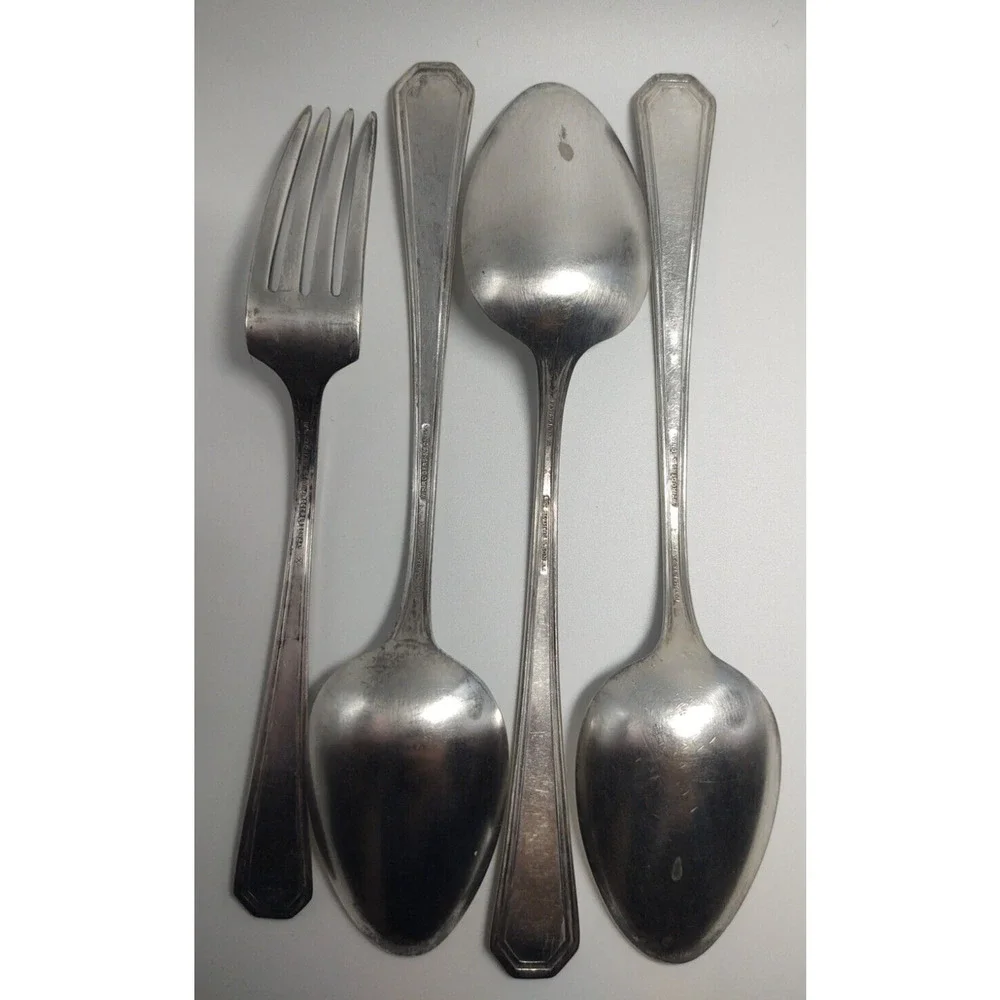William Rogers & Son AA Mayfair Silverware 3 Serving or Tablespoons & 1 Fork